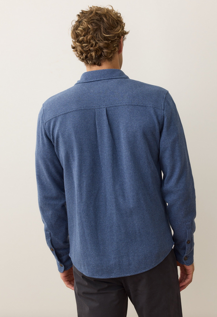 Pacifica Stretch Twill Overshirt - Blue Railroad Stripe