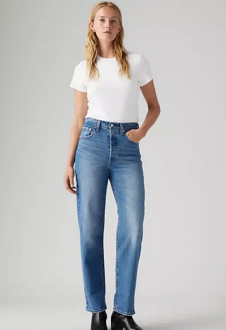 Ribcage Straight Ankle Jeans - Dance Around/Medium Wash