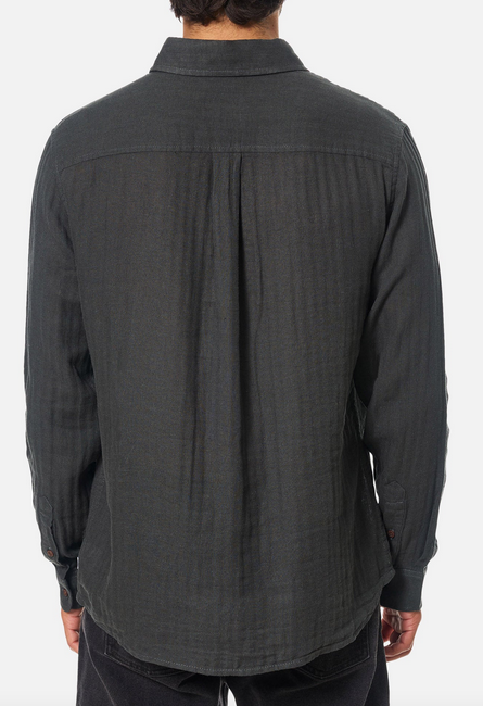 Alan Solid Long Sleeve Shirt - Black Wash