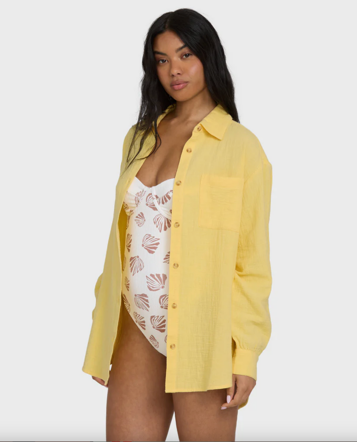 Wanderer Solid Long Sleeve Woven Shirt - Sundress