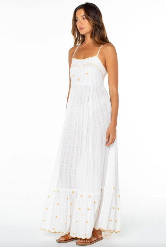 Sunburst Maxi Dress - Cloud Dancer Solid