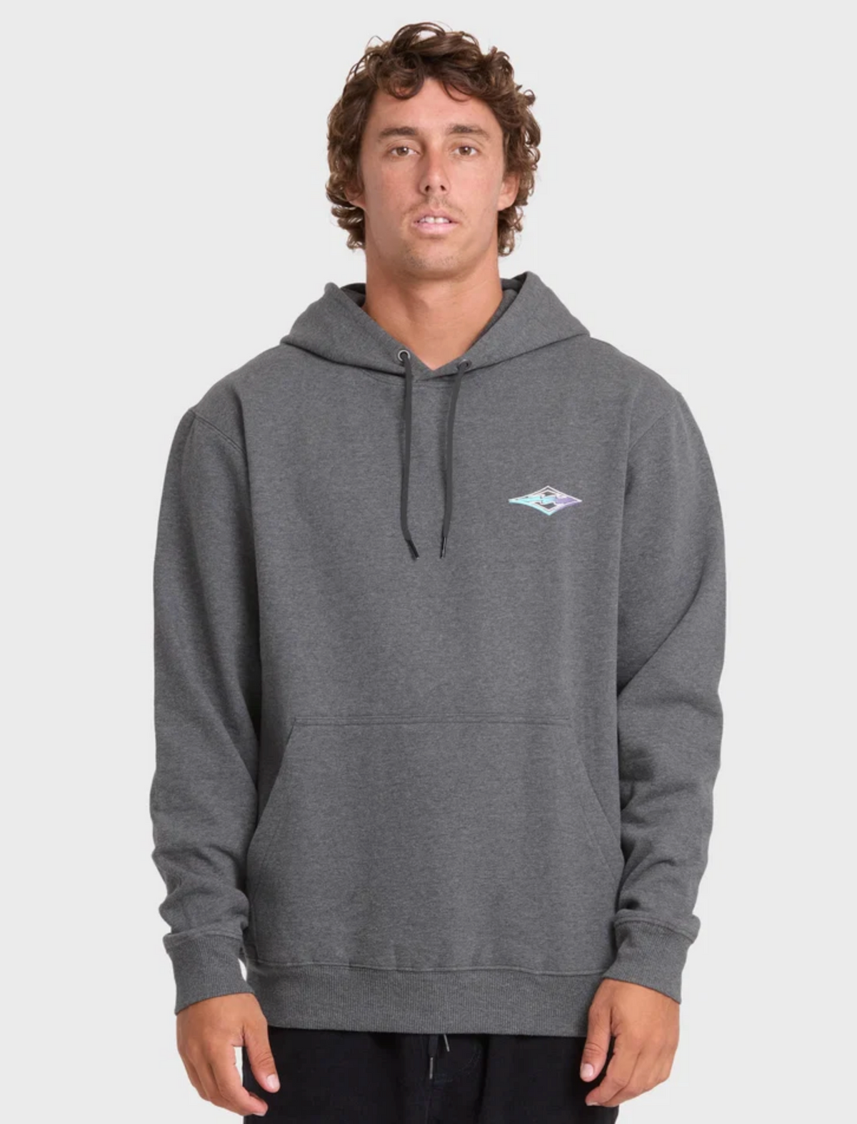 Crayon Wave Pullover Hoodie - Dark Gray Heather