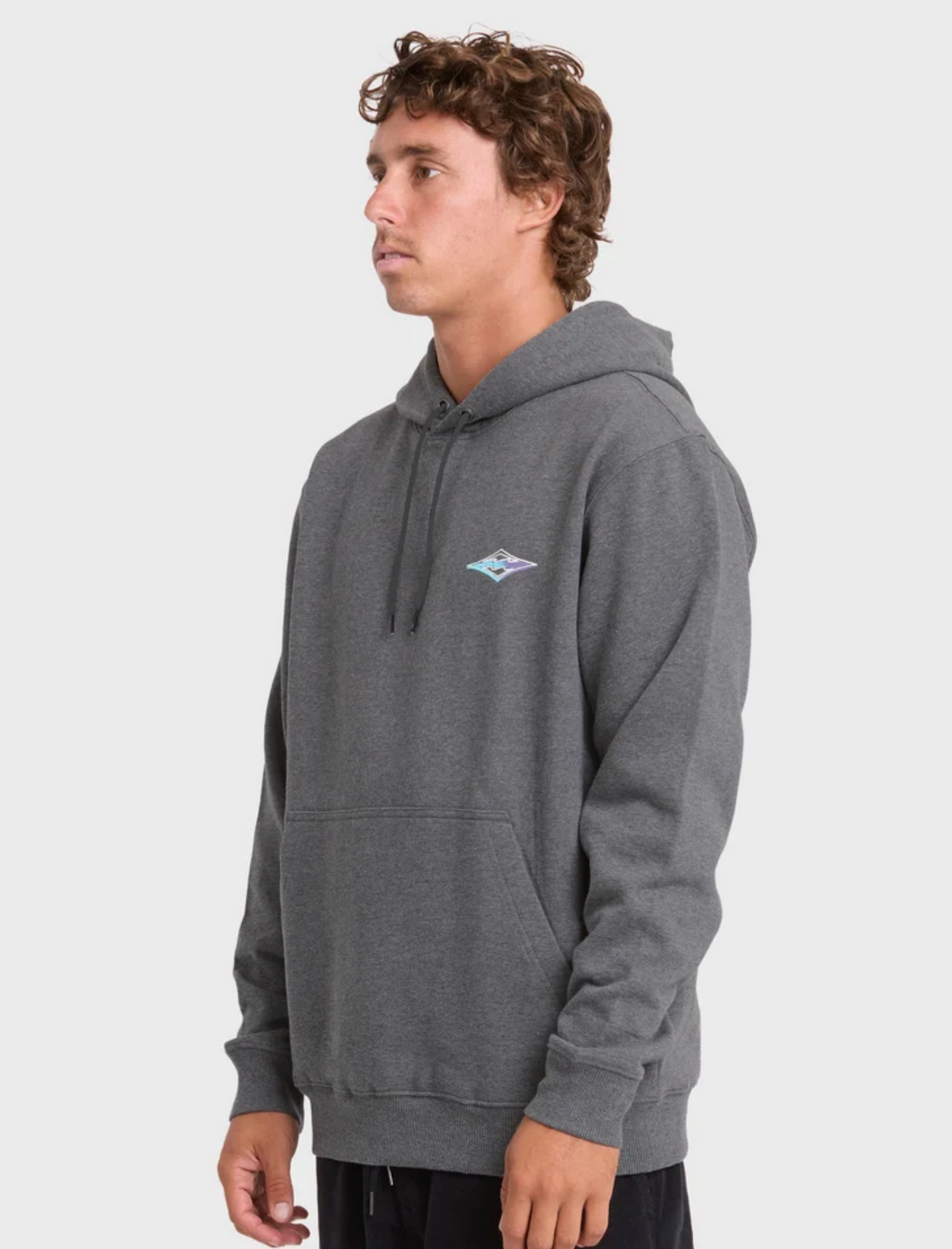 Crayon Wave Pullover Hoodie - Dark Gray Heather