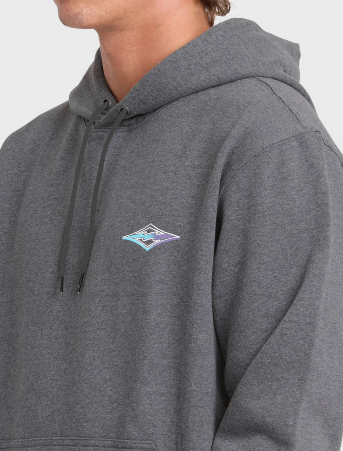 Crayon Wave Pullover Hoodie - Dark Gray Heather