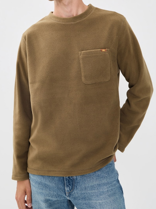 Rhythm Mens Sweatshirt Awake Polar Fleece - Camel