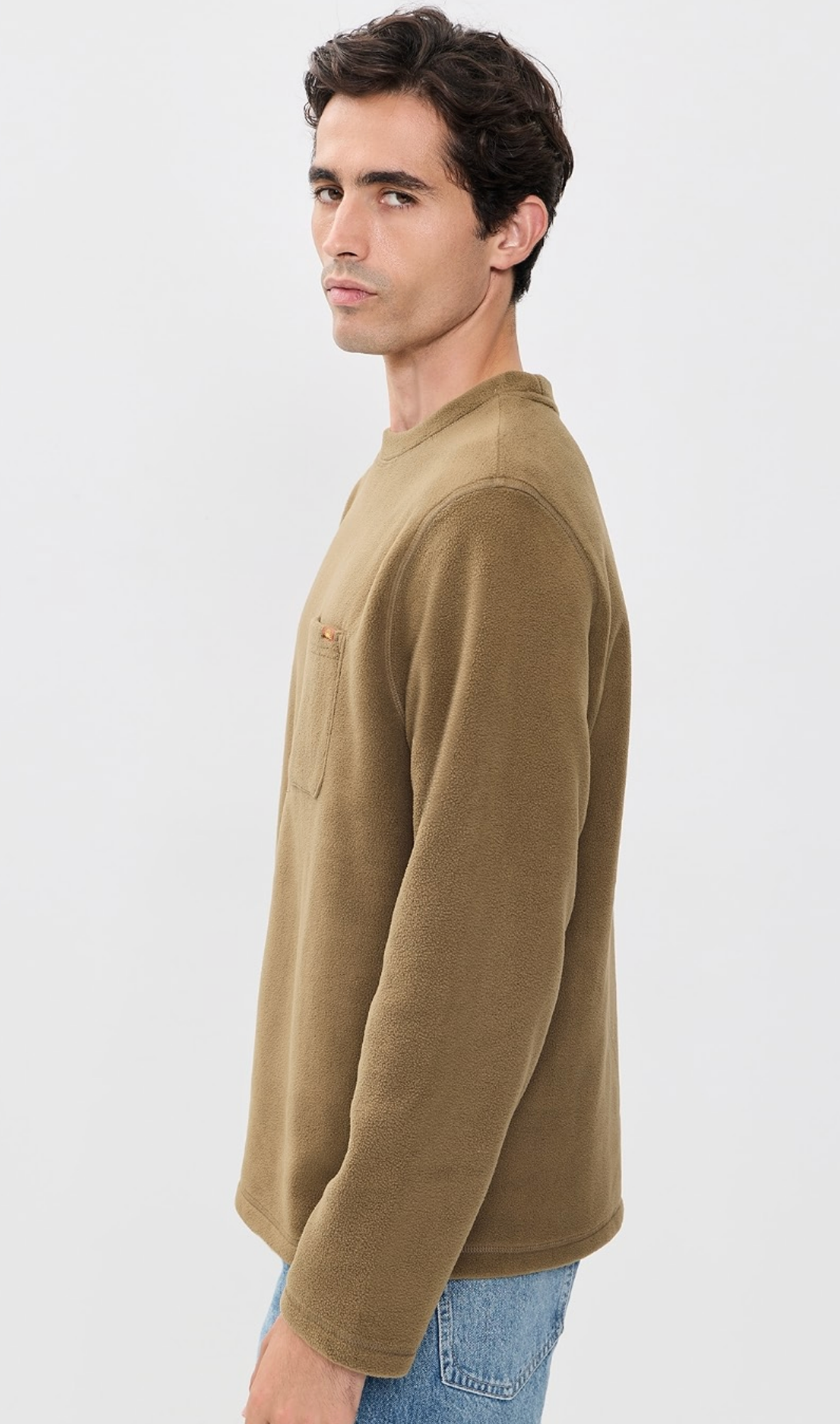 Rhythm Mens Sweatshirt Awake Polar Fleece - Camel