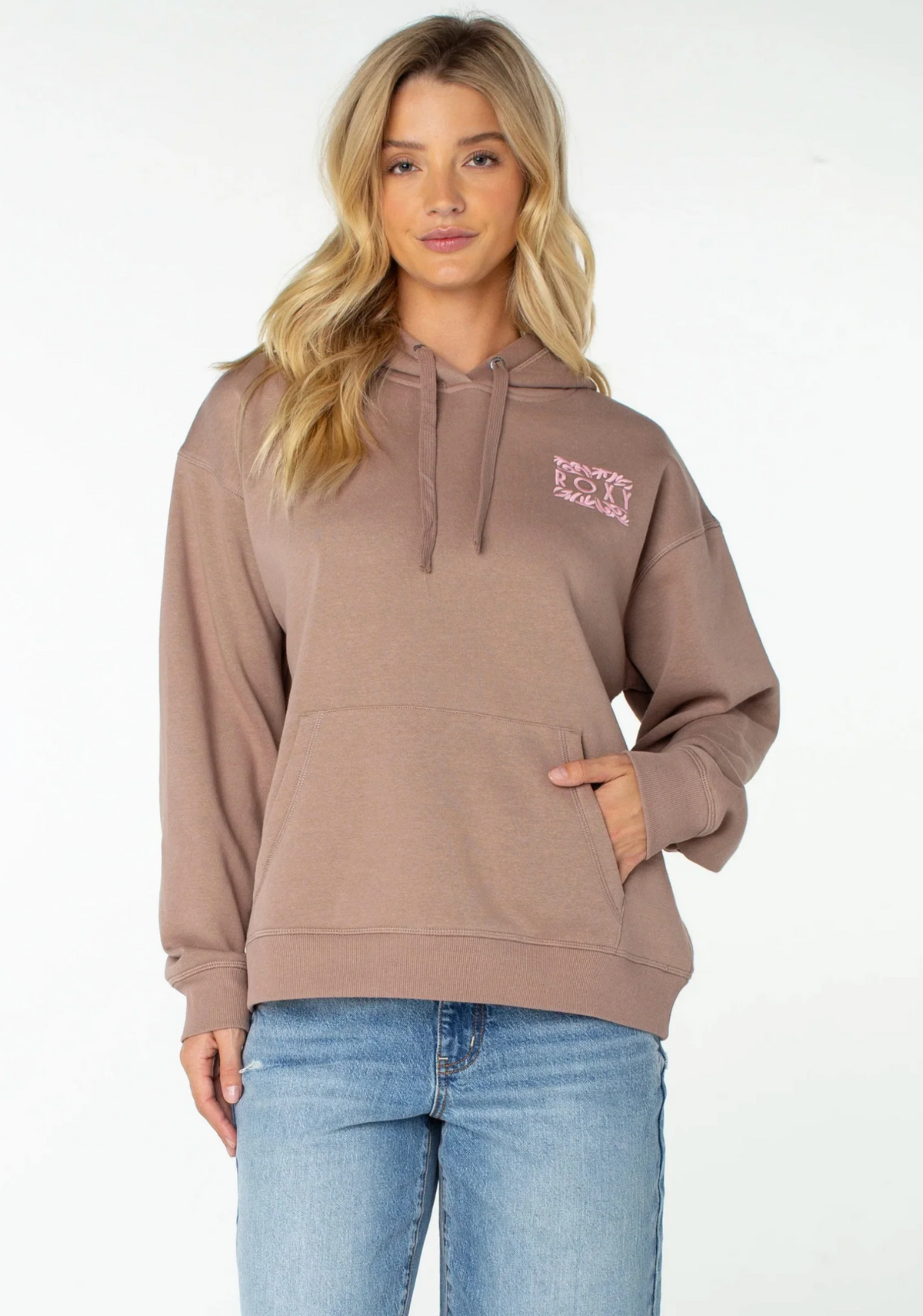 Roxy Womens Sweatshirt Wailea Hoodie - Ginger Snap Palm Poster
