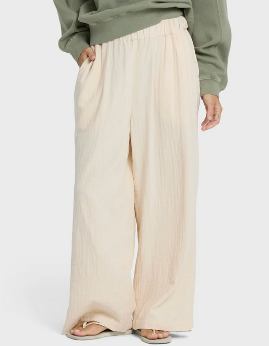 Follow Me Elastic Waist Pants - Dove