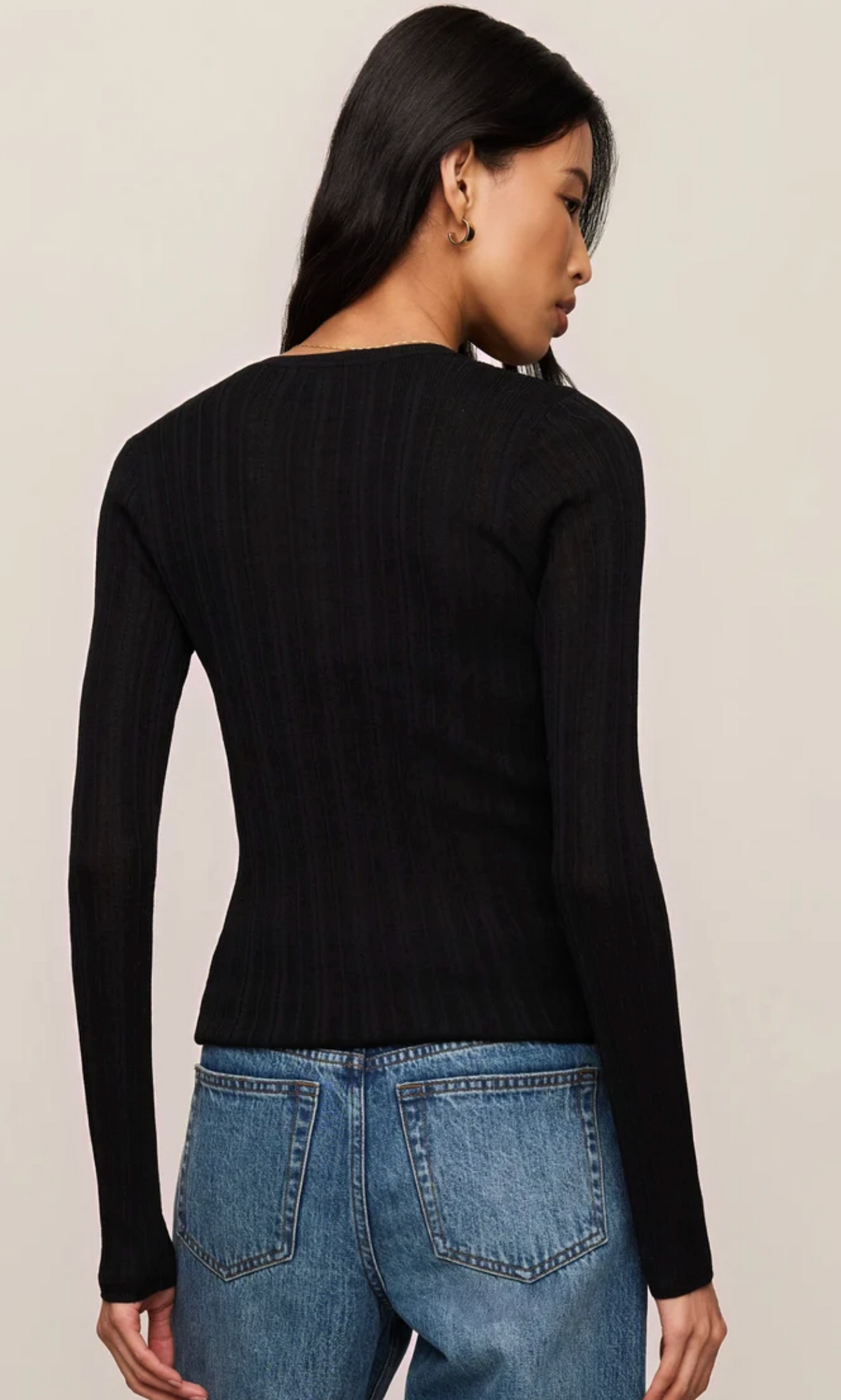 Rowena Fine Knit Sweater- Black