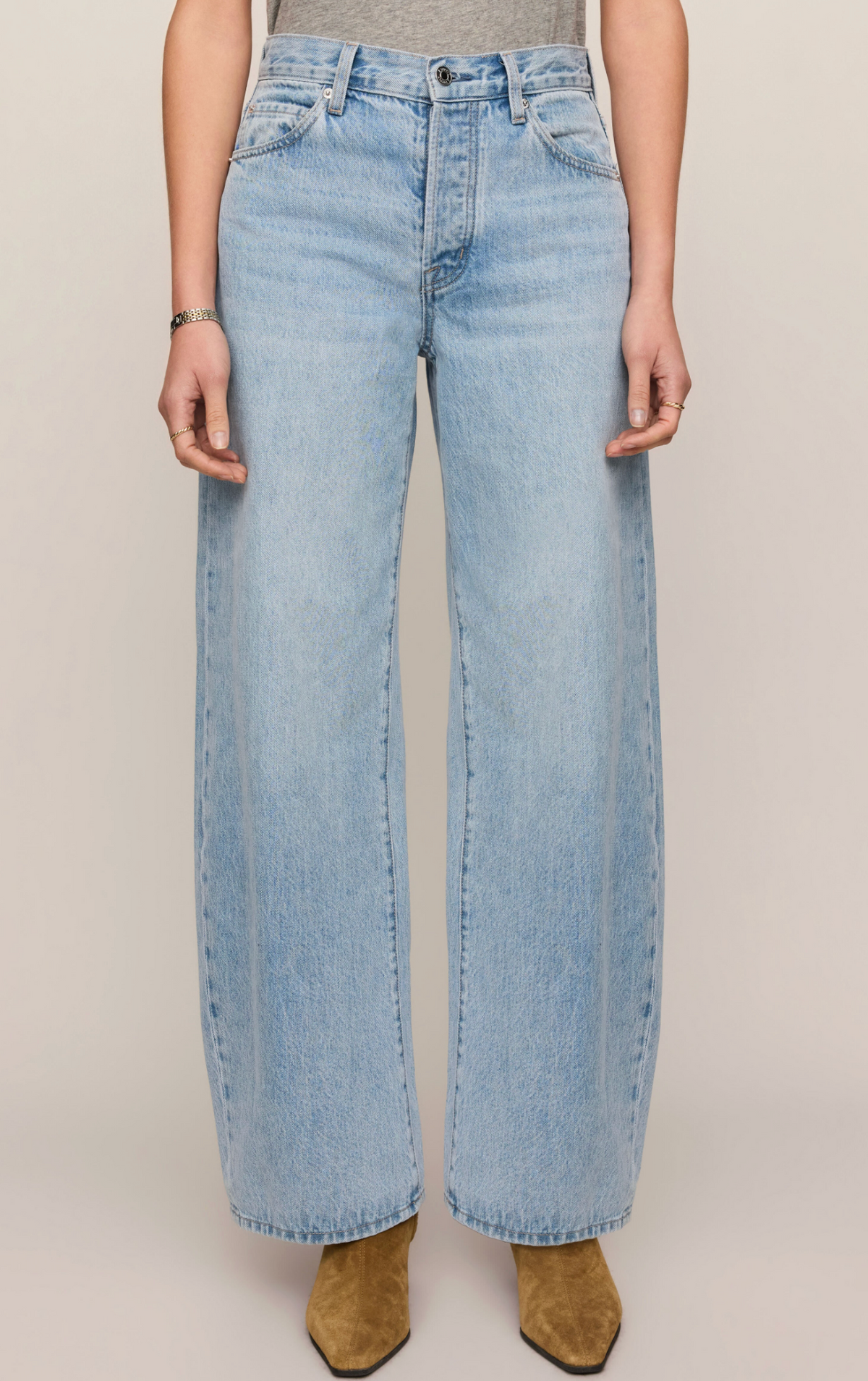 The Show Off High-Rise Bowed Denim - Indigo Bloom