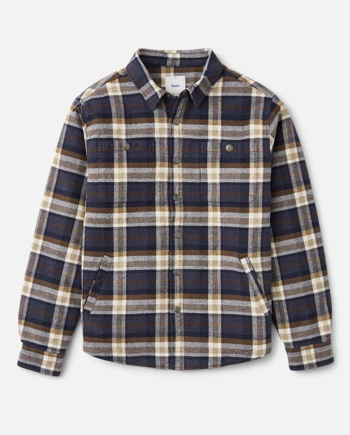 Harol Plaid Shirt Jacket - Navy