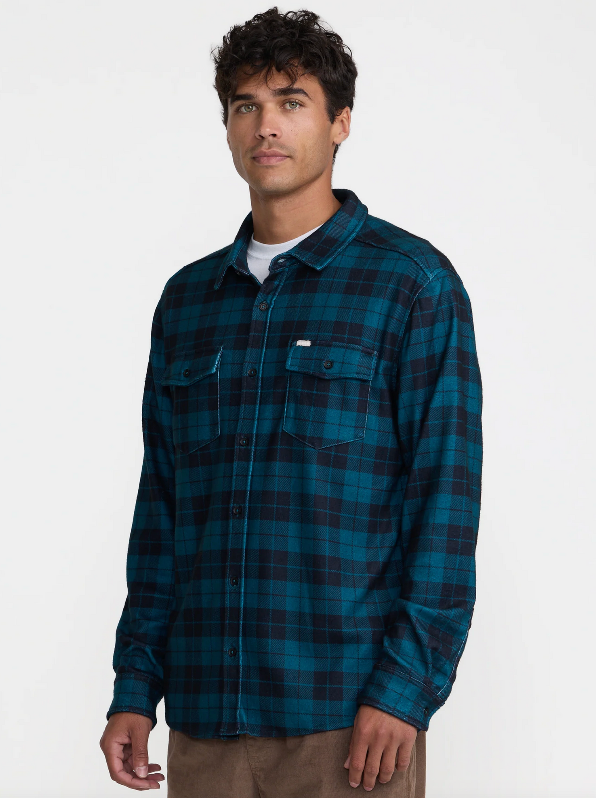 VAcancy Flannel Long Sleeve Shirt - RVCA Black