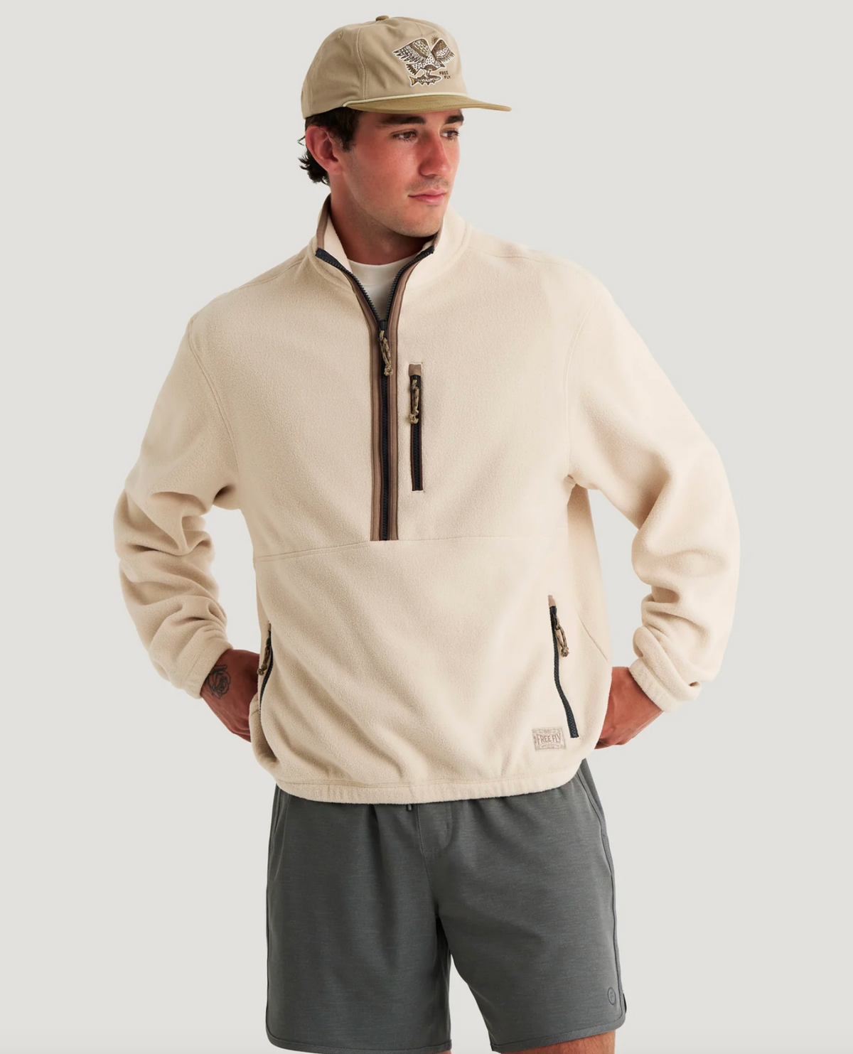 Men's Ashridge Fleece Half Zip - French Oak