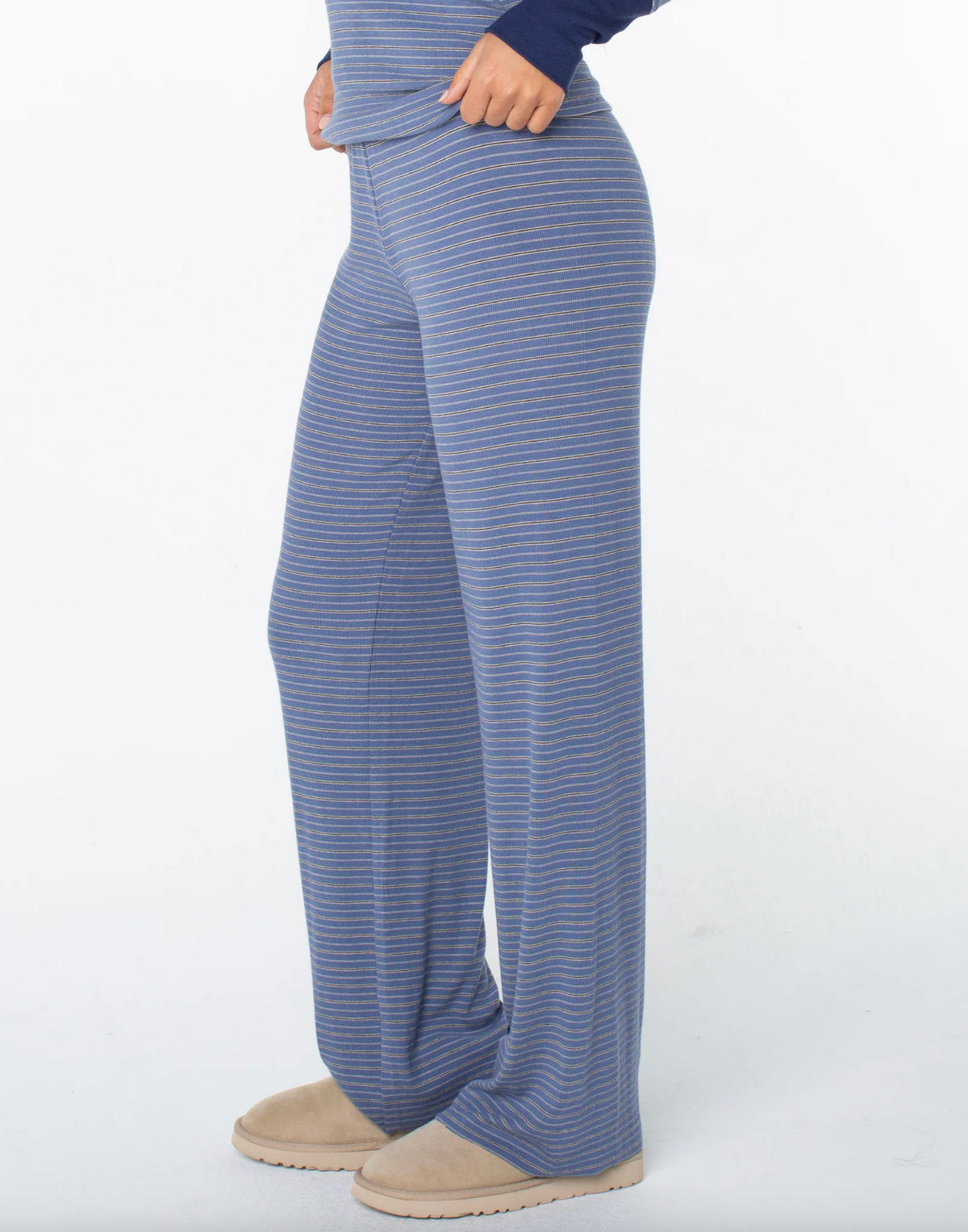 Summer Fling Rib Pant 2 - Wild Wind Print Coastal Stripe