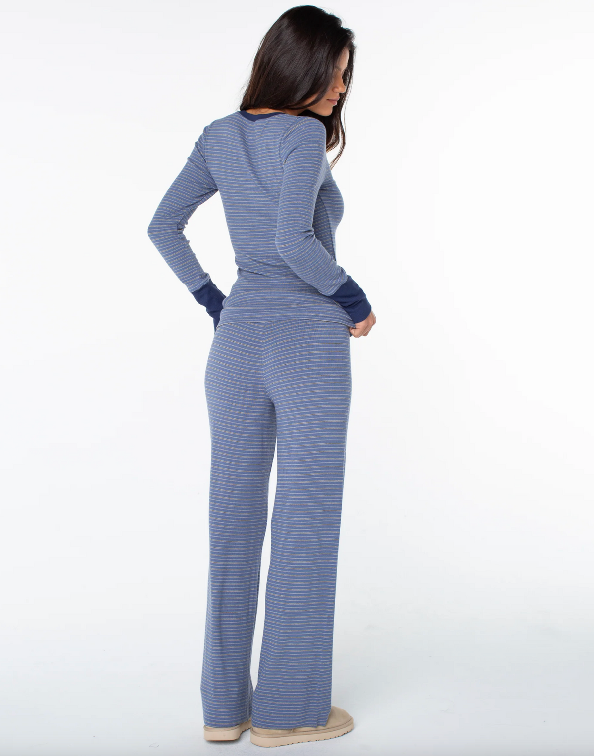 Summer Fling Rib Pant 2 - Wild Wind Print Coastal Stripe