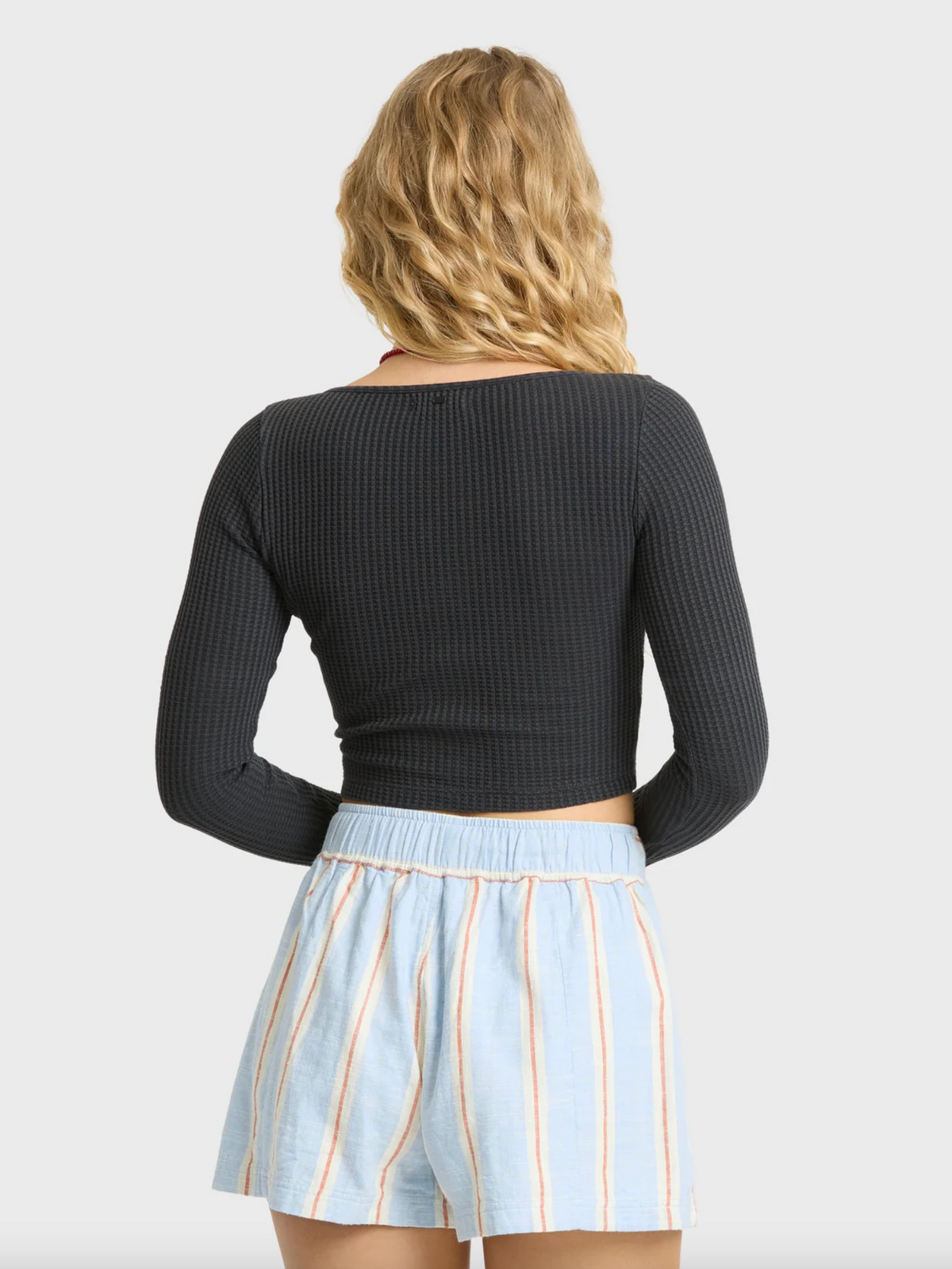 Paxton Long Sleeve Cotton Knit Top - Black Sands