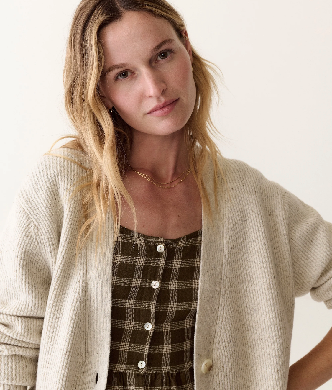 Merino Boyfriend Cardigan - Cream