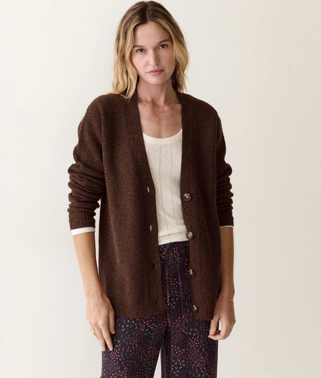 Merino Boyfriend Cardigan - Timber