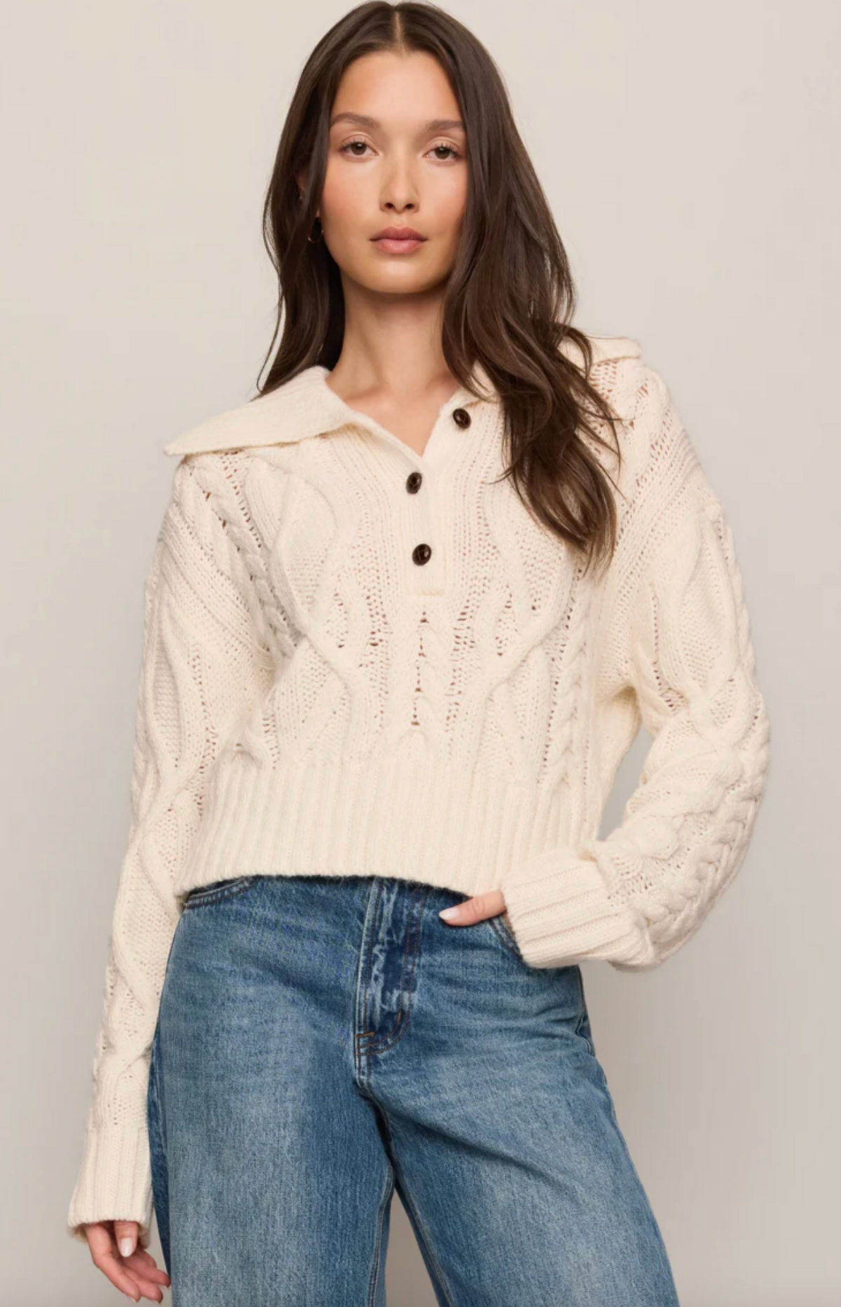 Hartwell Cable Knit Sweater - Sandstone
