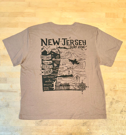 Grog's Womens NJ Map Tee - Brown