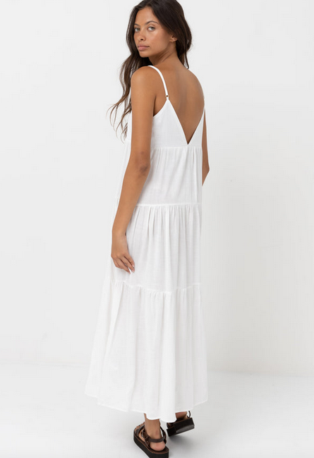 Classic Tiered Midi Dress - White