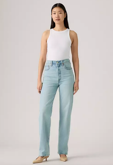 Ribcage Full Length Jeans - Blasted Stone Clean/Light Wash