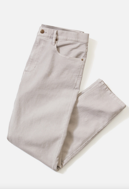 5 Pocket Flex Terry Slim Straight Pant - Light Grey