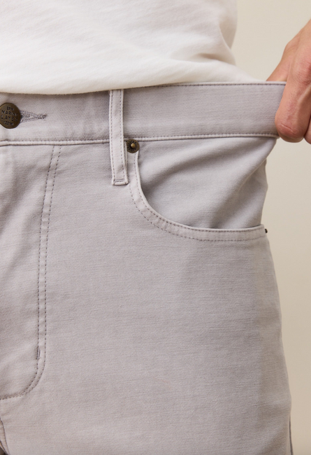 5 Pocket Flex Terry Slim Straight Pant - Light Grey