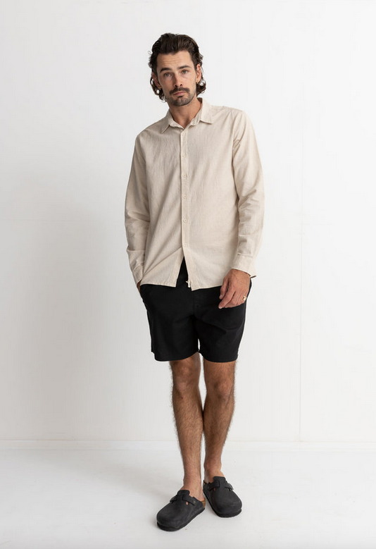 Classic Linen Ls Shirt - Sand