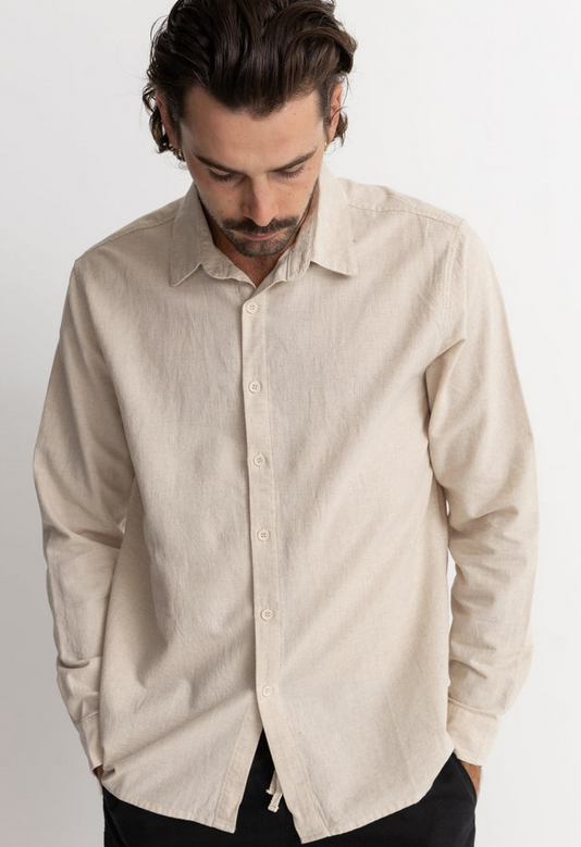 Classic Linen Ls Shirt - Sand