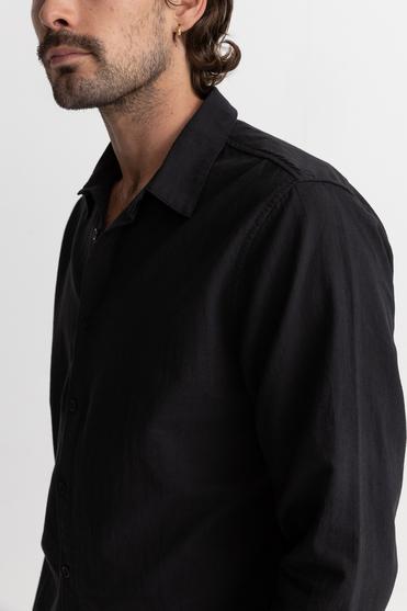 Classic Linin Long Sleeve Shirt - Black