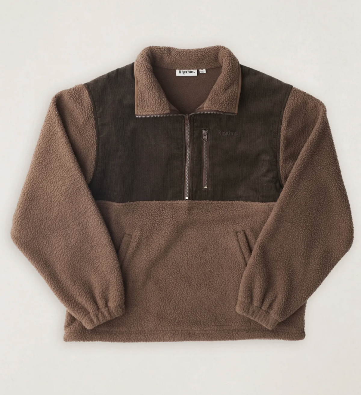 Rhythm Mens Sweatshirt Stables Half Zip - Taupe