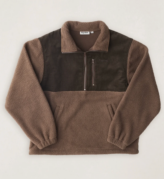 Rhythm Mens Sweatshirt Stables Half Zip - Taupe