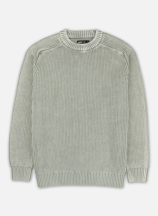 Undertow Washed Crewneck Sweater - Grey