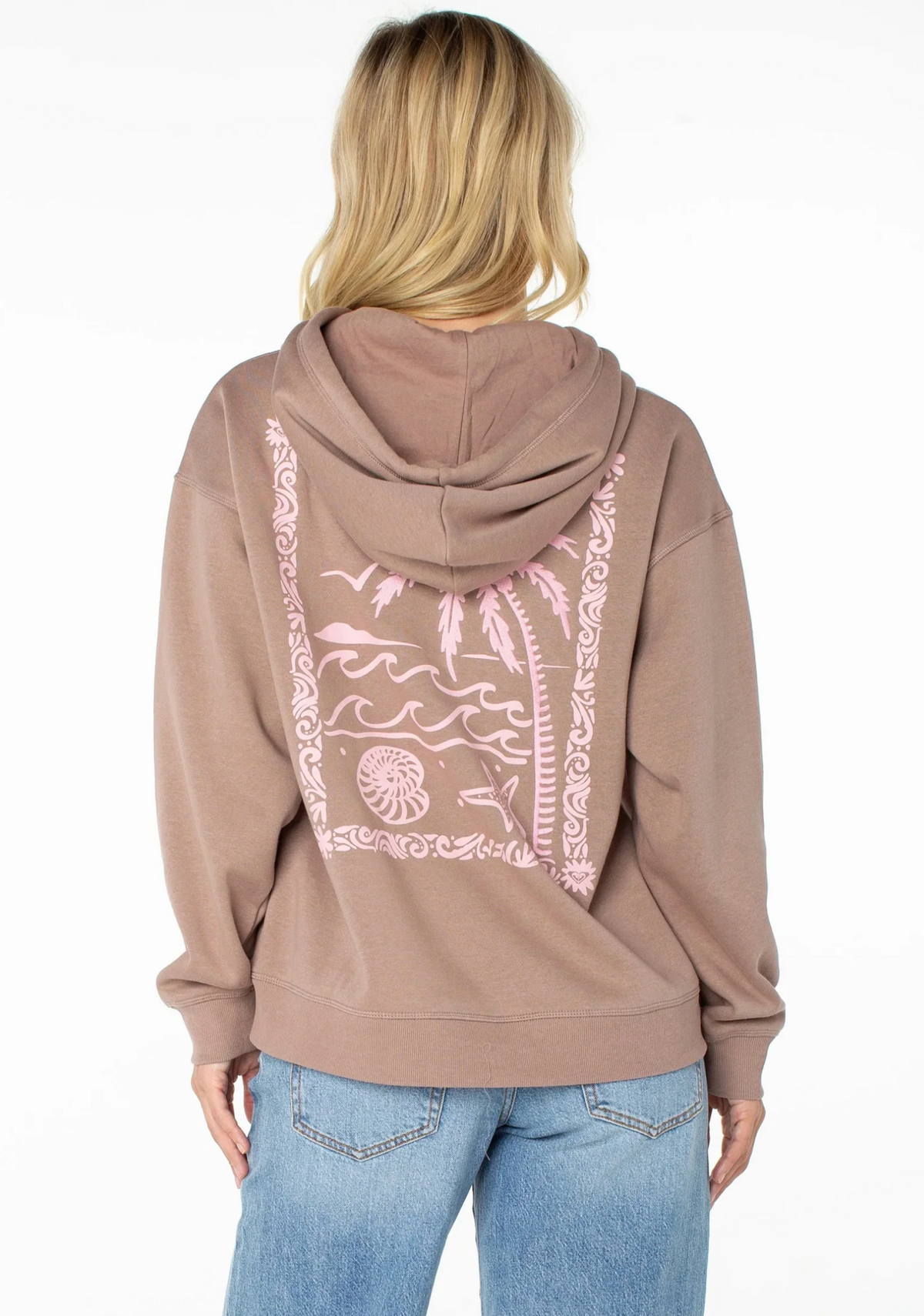 Roxy Womens Sweatshirt Wailea Hoodie - Ginger Snap Palm Poster