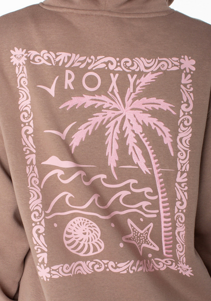 Roxy Womens Sweatshirt Wailea Hoodie - Ginger Snap Palm Poster