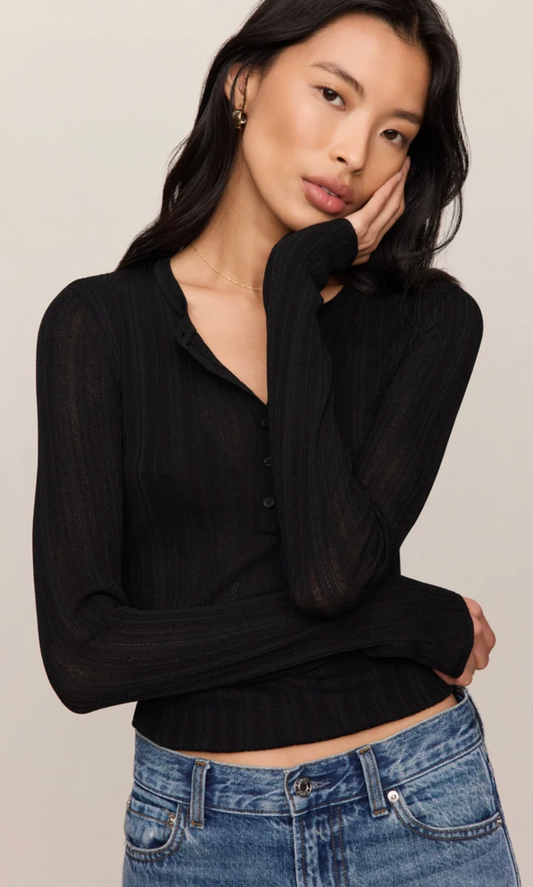 Rowena Fine Knit Sweater- Black