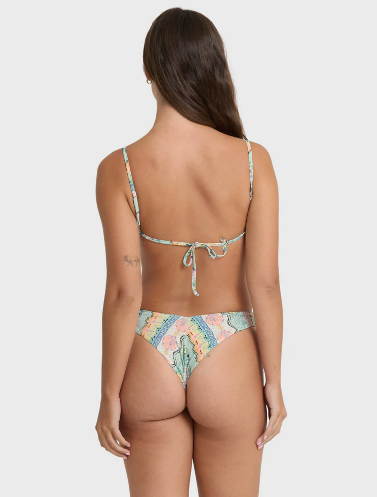 Tide Pool Mini Triangle Bikini Top - Light Blue Multi