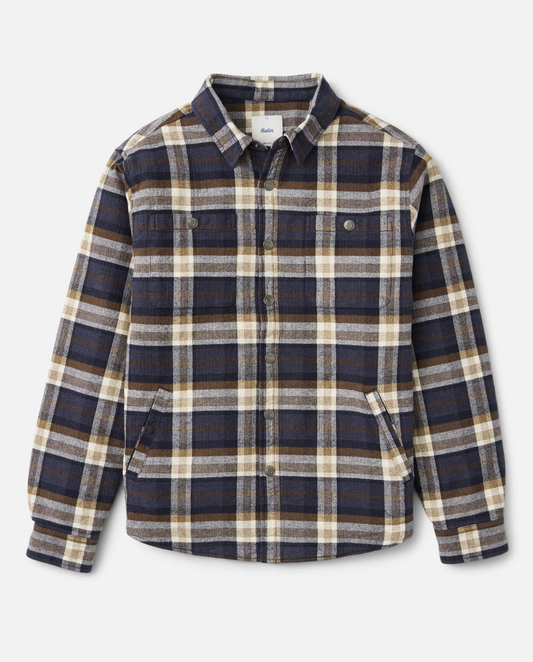 Harol Plaid Shirt Jacket - Navy