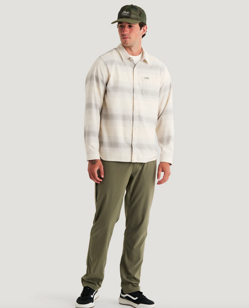 Men's Seawool Flannel Shirt - Ombre Stripe Birch