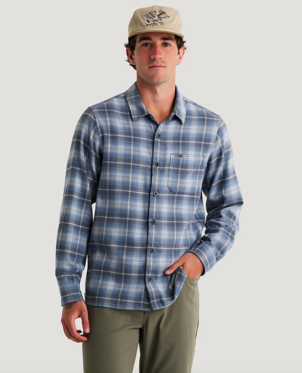 Men's Seawool Flannel Shirt - Storm Cloud Plaid