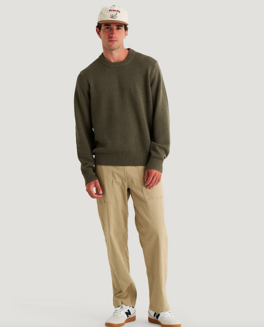 Men's Coastloom Crew Sweater - Smokey Olive