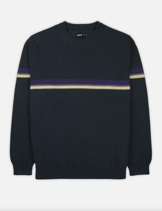 Sebastian Striped Sweater - Navy
