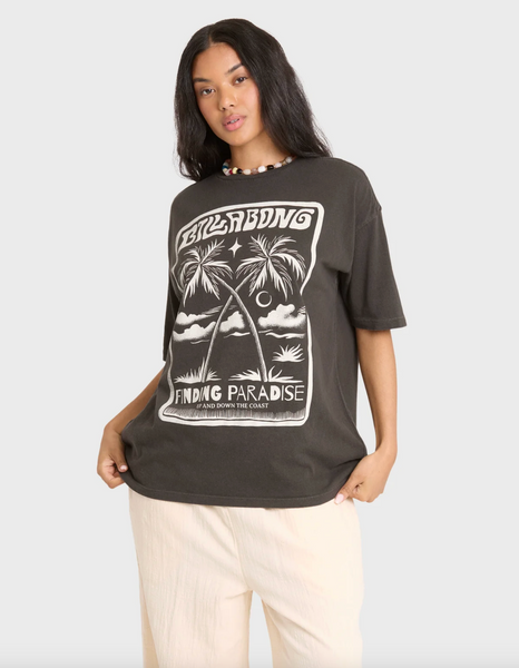 Tropical Filmore Short Sleeve Knit Graphic T-Shirt - Off Black