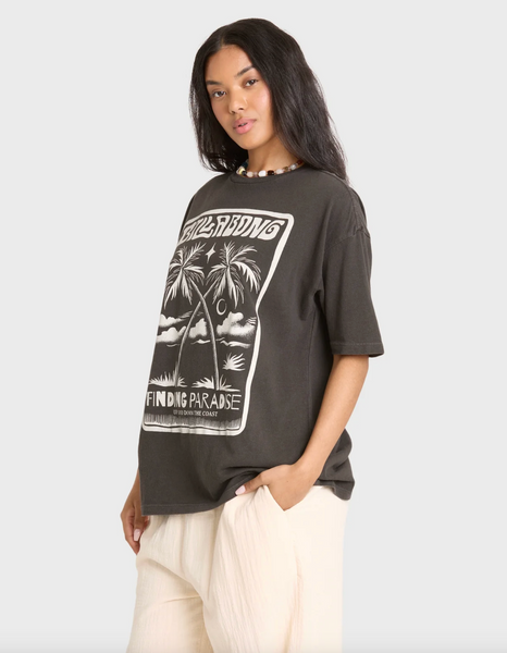 Tropical Filmore Short Sleeve Knit Graphic T-Shirt - Off Black