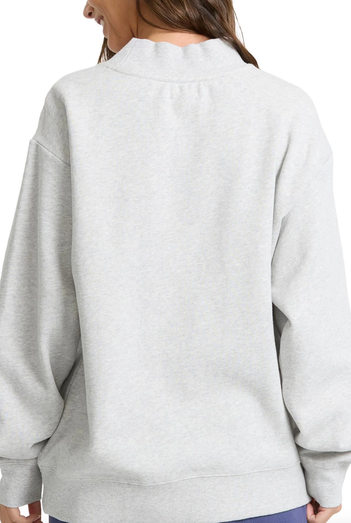 KOA Mock Neck Embroidered Sweatshirt - Heather Gray