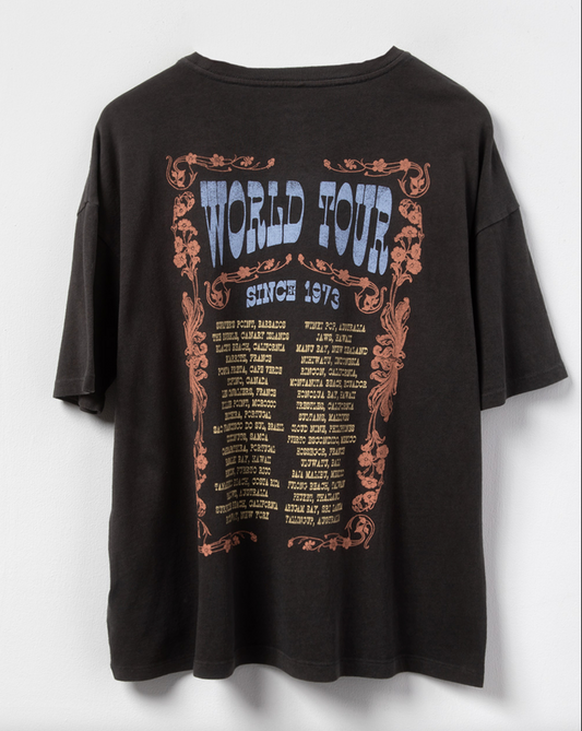 Walk With Us Womens Boyfriend Tee - Washed Black