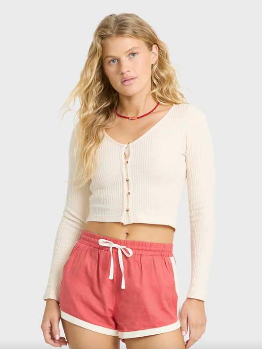 Paxton Long Sleeve Cotton Knit Top - White Cap