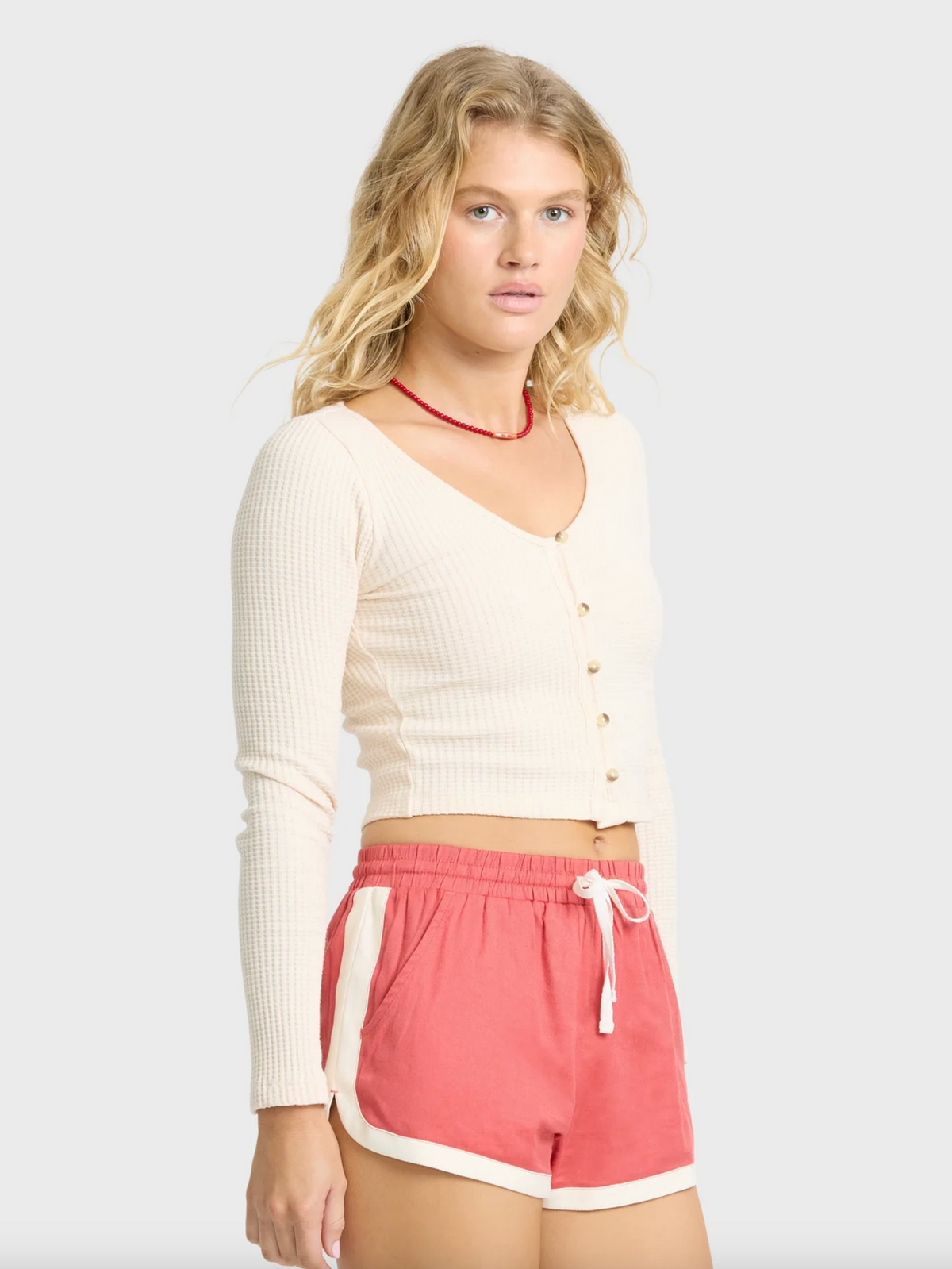Paxton Long Sleeve Cotton Knit Top - White Cap