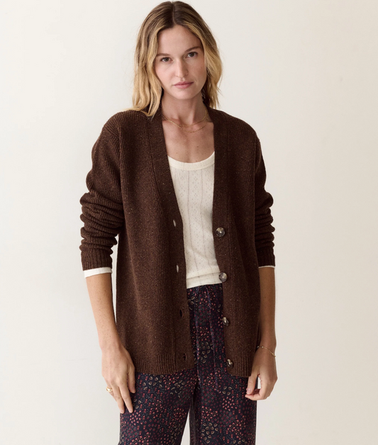 Merino Boyfriend Cardigan - Timber